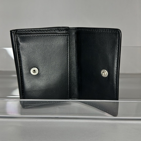 09 Saint Lauren 2019 Compact Trifold Black Calfskin Leather Unisex Wallet - Picture 10 of 11